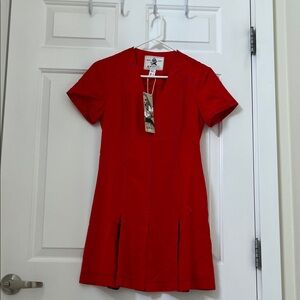 Alice’s Pig Bold Red Short Sleeve Mini Dress